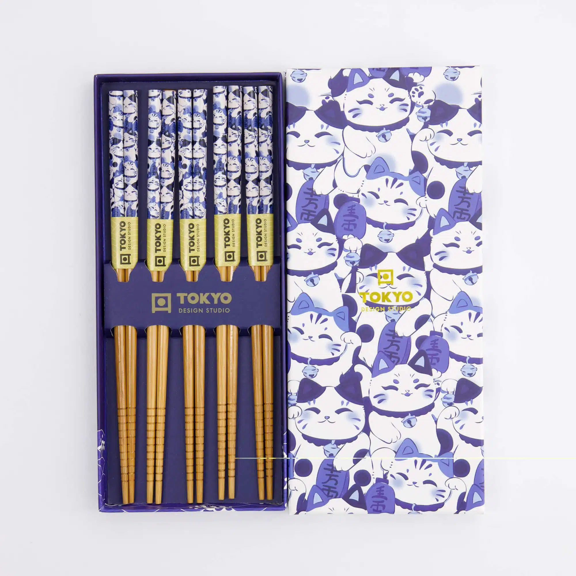 Tokyo Design Studio – Essstäbchen Geschenkset – Lucky Cat – 5 Paare – Bild 2
