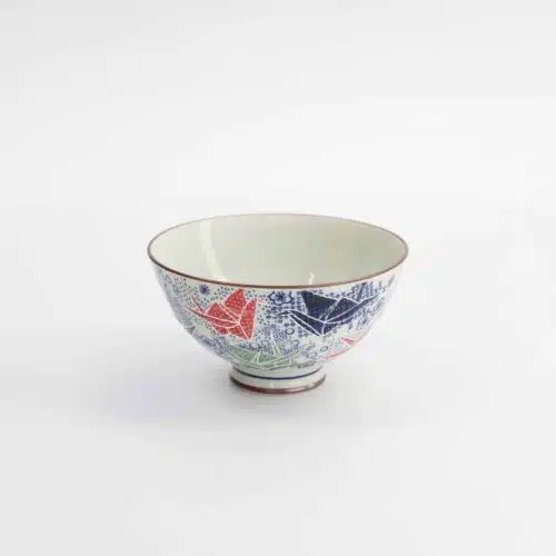 Tokyo Design Studio - Kawaii - Rijstkom - Origami Kraanvogel - 11.5x6cm - 300ml - Blauw