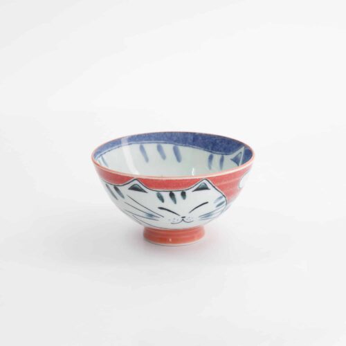 Tokyo Design Studio - Kawaii - Rijstkom - Kat - 11,5x6cm - 300ml - Rood