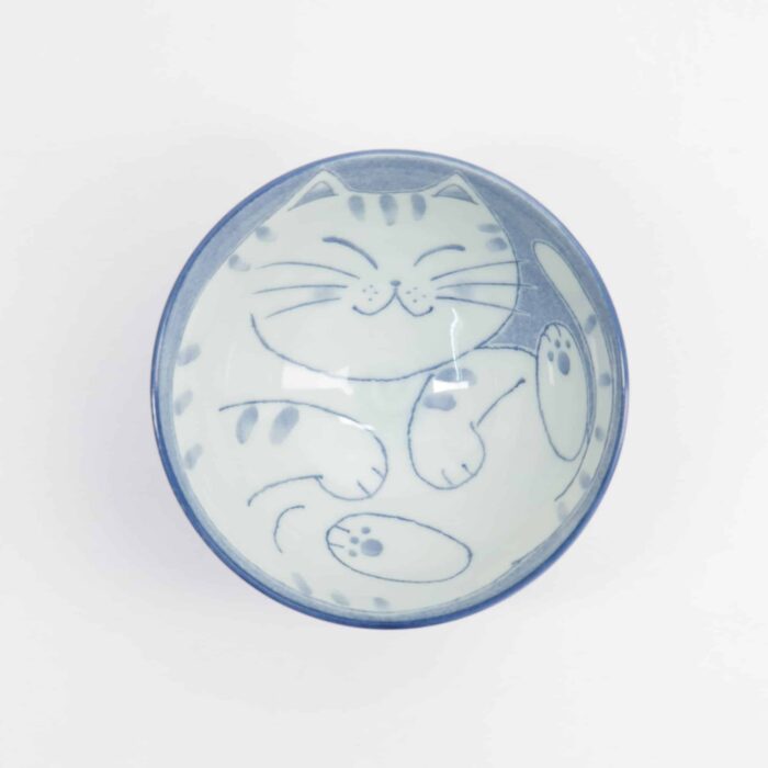 Tokyo Design Studio – Kawaii – Reisschale – Katze – 11,5x6cm – 300ml – Blau – Bild 4