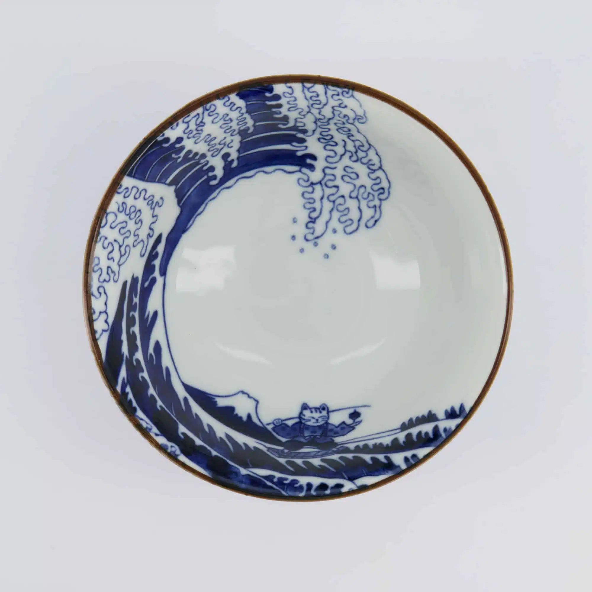 Tokyo Design Studio - Kawaii - Tayo Schüssel - 15x7cm - Wave Cat - Blau/Rot – Bild 3