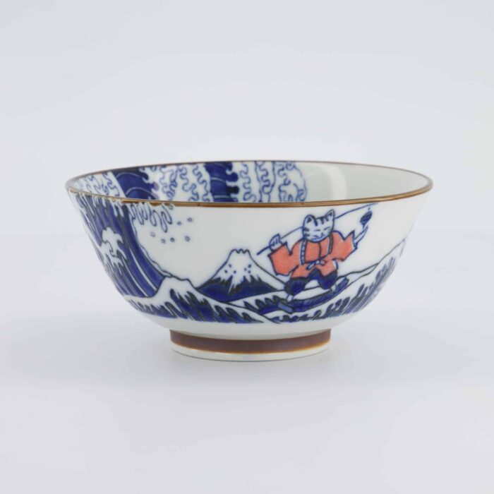 Tokyo Design Studio - Kawaii - Tayo Schüssel - 15x7cm - Wave Cat - Blau/Rot – Bild 2