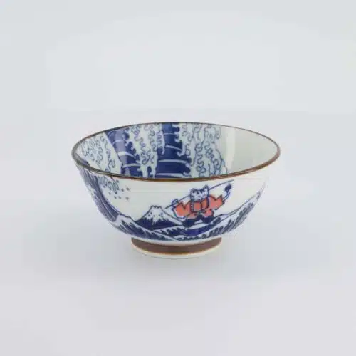 Tokyo Design Studio - Kawaii - Tayo Kom - 13x6,5 cm - Wave Cat - Blauw/Rood