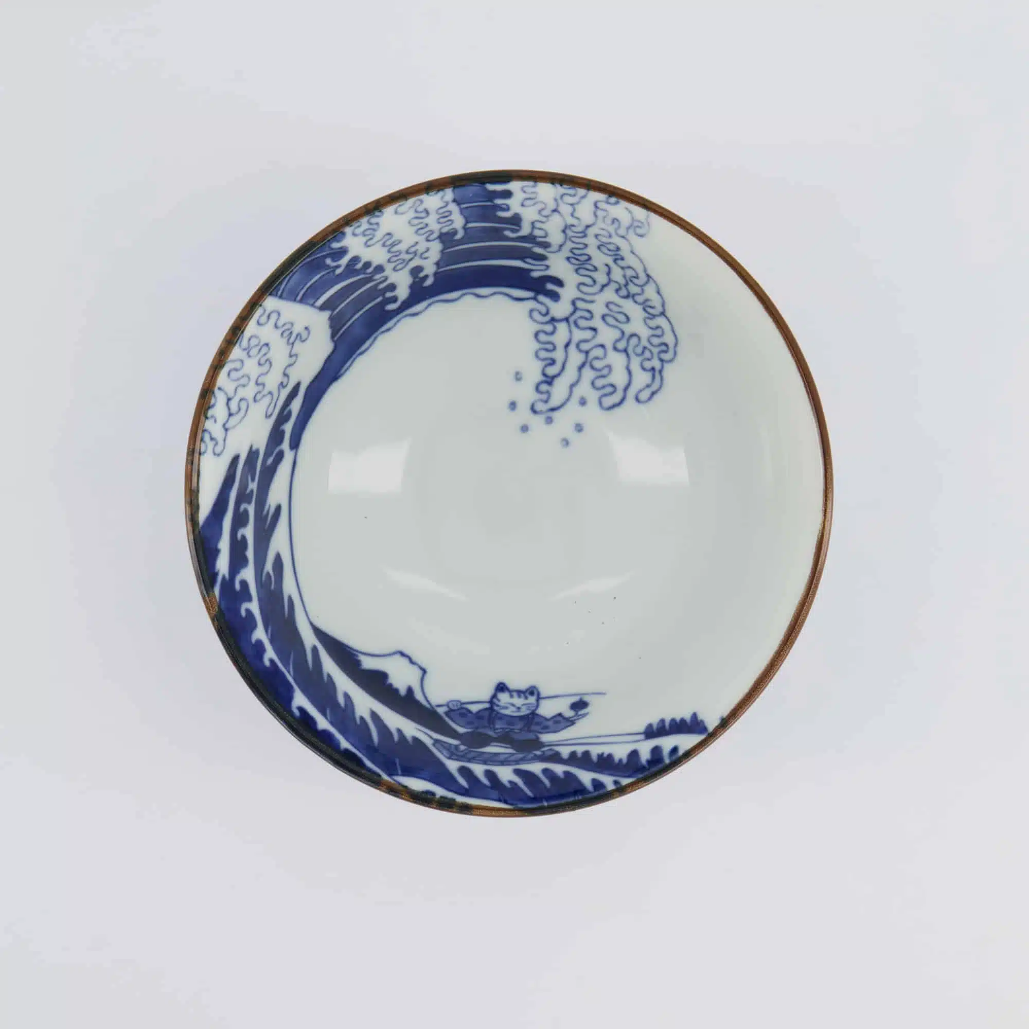 Tokyo Design Studio - Kawaii - Tayo Schale - 13x6,5 cm - Wave Cat - Blau/Rot – Bild 2