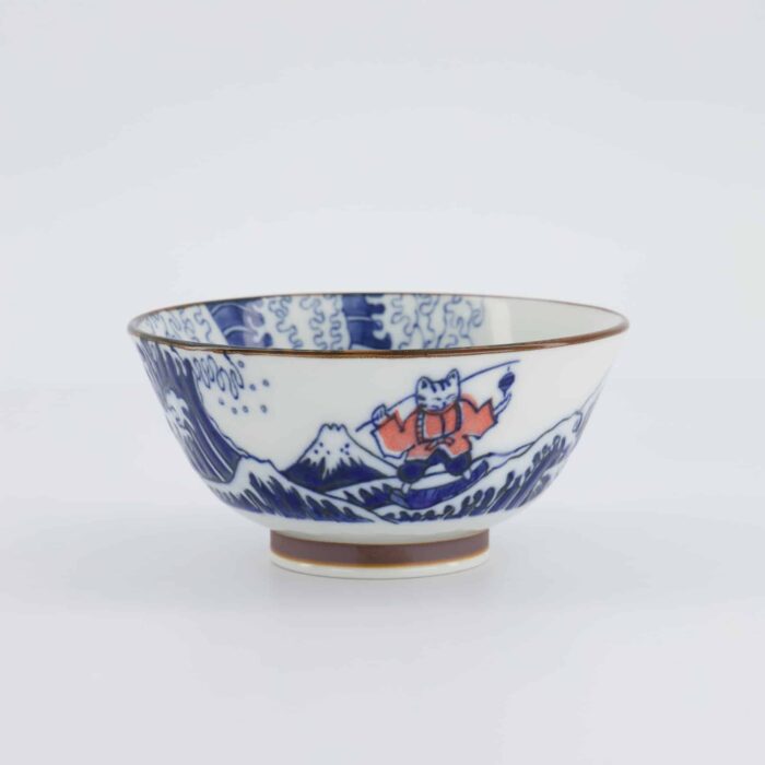 Tokyo Design Studio - Kawaii - Tayo Schale - 13x6,5 cm - Wave Cat - Blau/Rot – Bild 4