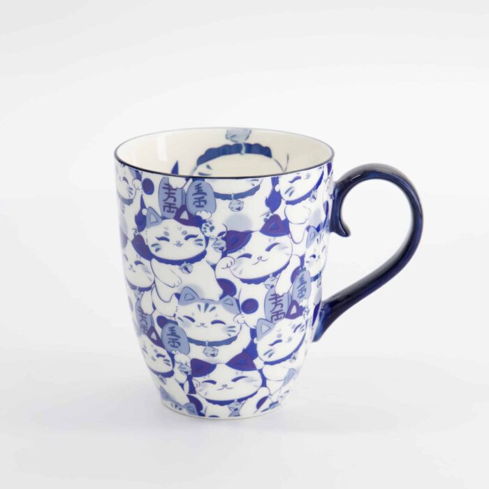 Tokyo Design Studio - Kawaii - Blaue Maneki Tasse mit Geschenkbox - 8.5x10.2cm - 340ml – Bild 2