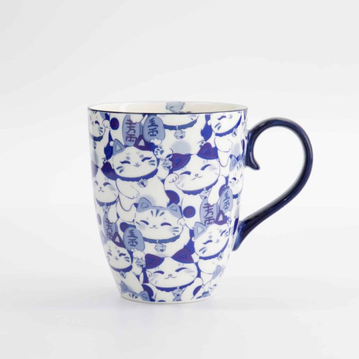 Tokyo Design Studio - Kawaii - Blaue Maneki Tasse mit Geschenkbox - 8.5x10.2cm - 340ml – Bild 3
