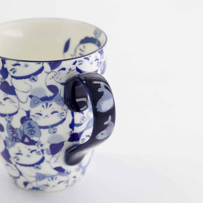 Tokyo Design Studio - Kawaii - Blaue Maneki Tasse mit Geschenkbox - 8.5x10.2cm - 340ml – Bild 6