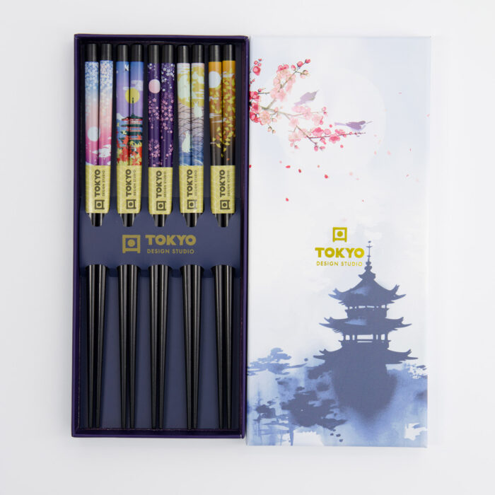 Tokyo Design Studio – Essstäbchen Geschenkset – 5 Paare – Temple – Bild 2