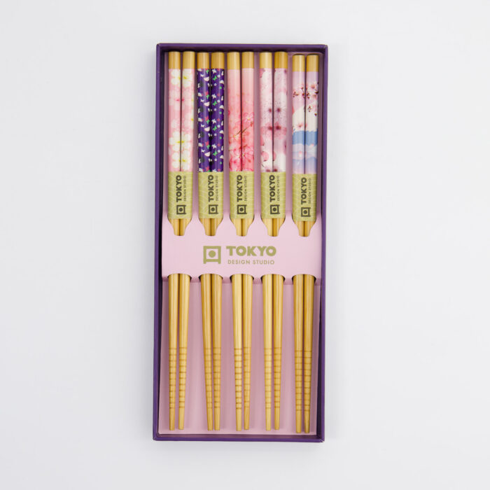 Tokyo Design Studio – Essstäbchen Geschenkset – 5 Paare – Pink Sakura – Bild 3
