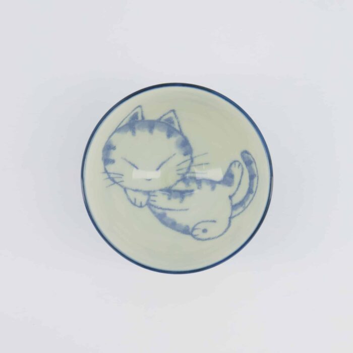 Tokyo Design Studio - Kawaii Reisschale - Schlafende Katze - Blau - 11.5x6cm – Bild 2