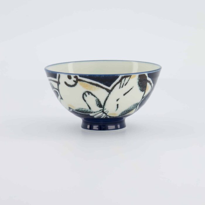 Tokyo Design Studio - Kawaii Reisschale - Schlafende Katze - Blau - 11.5x6cm – Bild 3