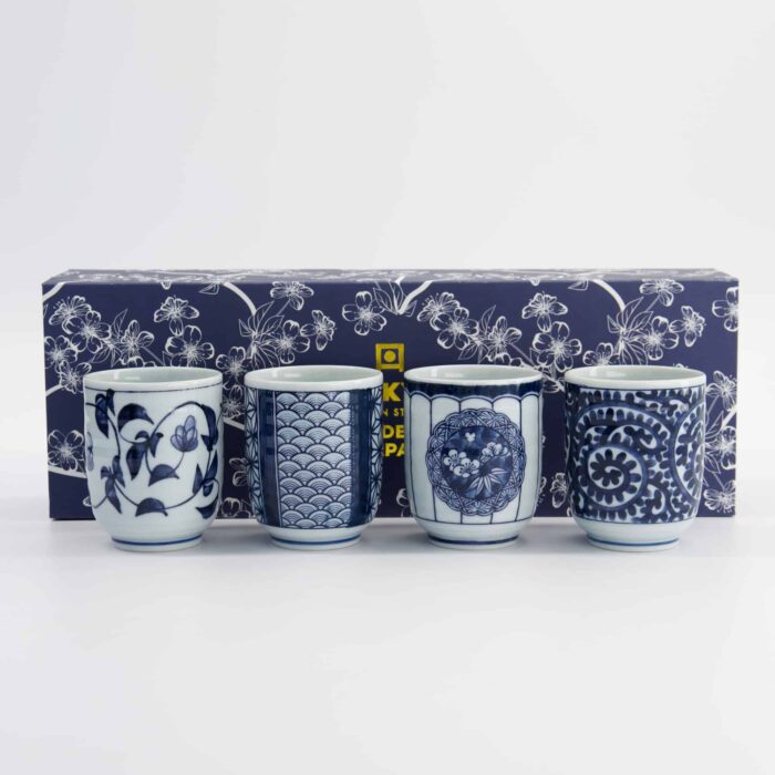 Tokyo Design Studio - Tassen Geschenkset - 4er-Set - Blau/Weiß - 160ml - 6.5x7.5cm – Bild 3