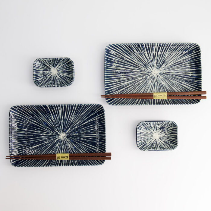 Tokyo Design Studio - Blue Tokusa - Sushi Geschenkset - 2 Personen - 20,8x13,3x2,5cm & 8,8x6,3x2,5cm – Bild 2