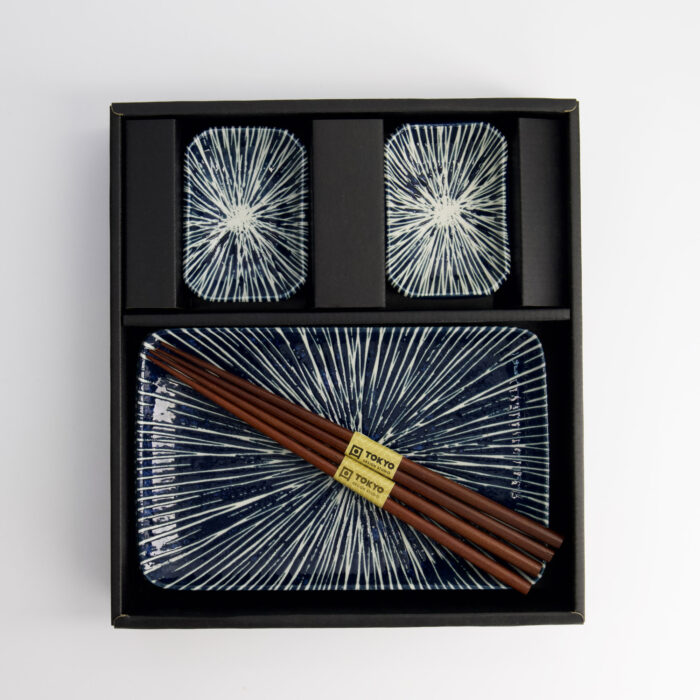 Tokyo Design Studio - Blue Tokusa - Sushi Geschenkset - 2 Personen - 20,8x13,3x2,5cm & 8,8x6,3x2,5cm – Bild 5