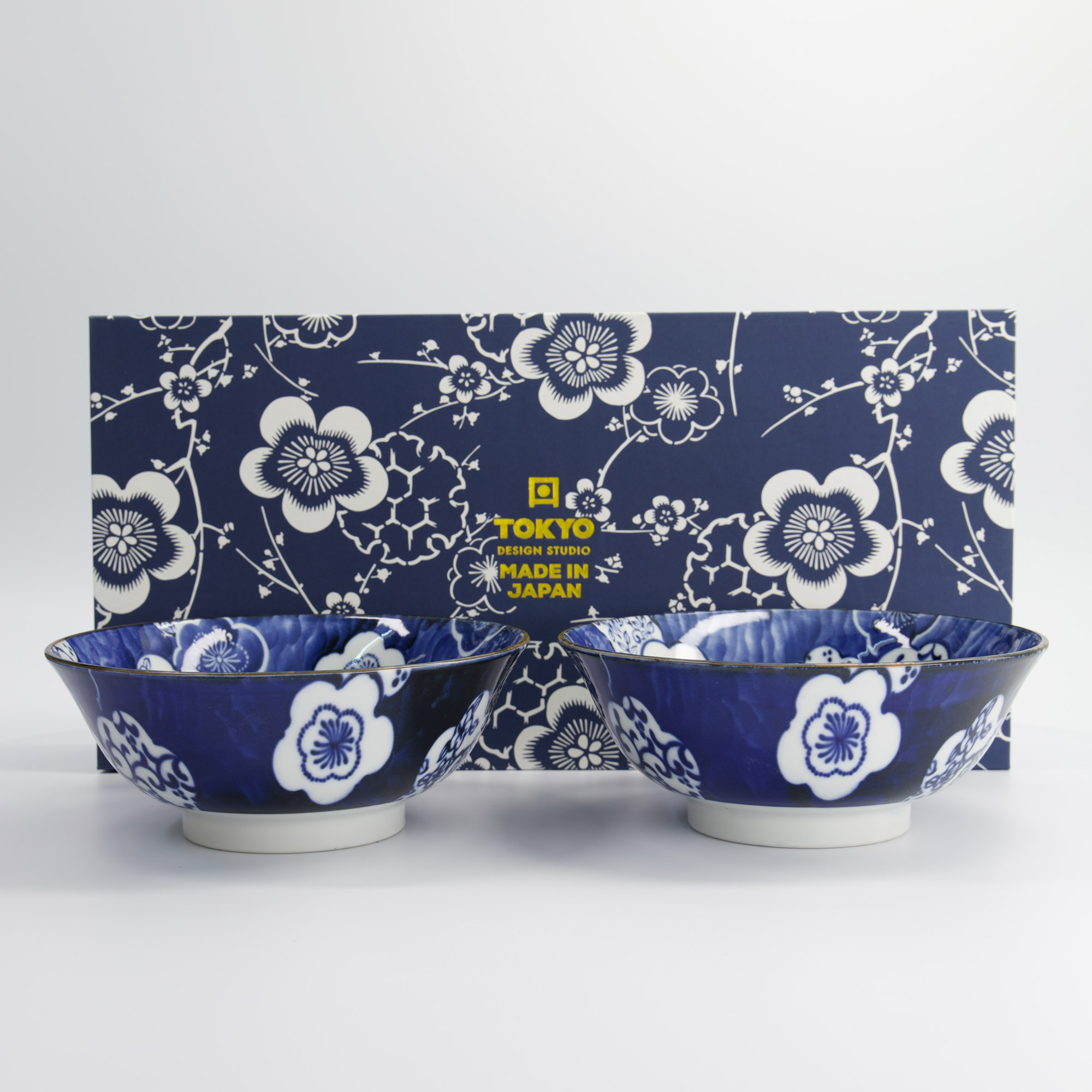 Tokyo Design Studio – Ramen-Schalenset – Blau – 2-teilig – Geschenkbox – 19x7,5cm – 1100ml