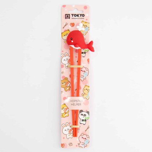 Tokyo Design Studio - Kinder Chopsticks - Walvis - Rood - 22cm
