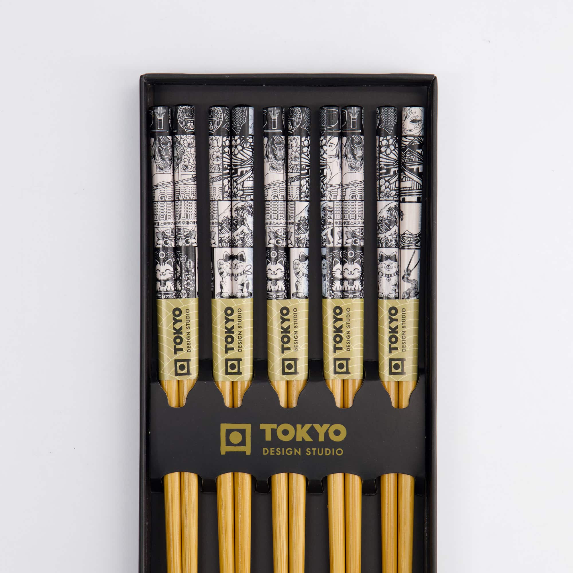 Tokyo Design Studio – Essstäbchen Geschenkset – Fünfteiliges Set – Tokyo Fan – Bild 5