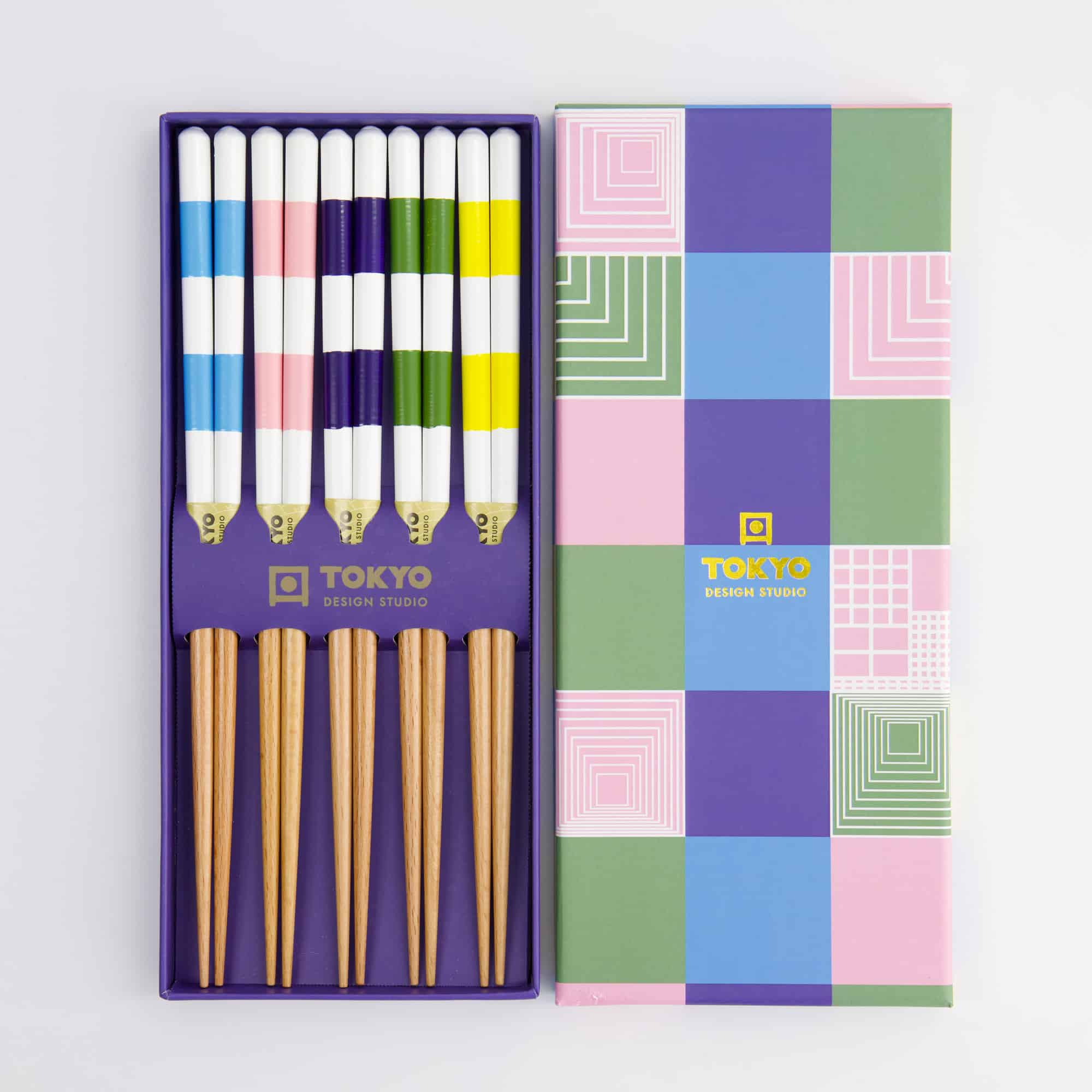 Tokyo Design Studio – Essstäbchen Geschenkset – 5er Set – Quadratisch – Bild 2
