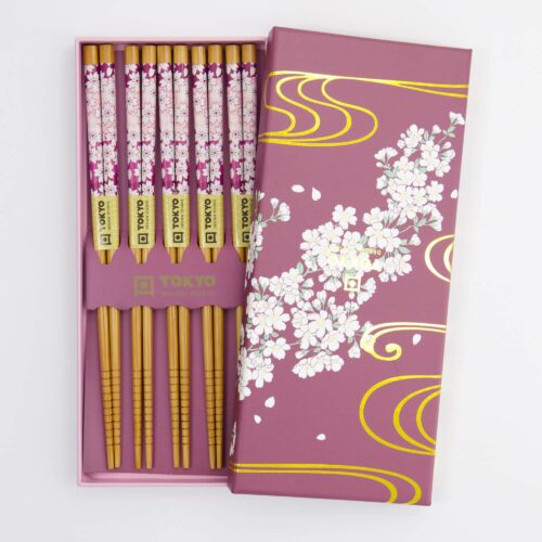 Tokyo Design Studio – Chopsticks Giftset - Set van vijf - White Sakura