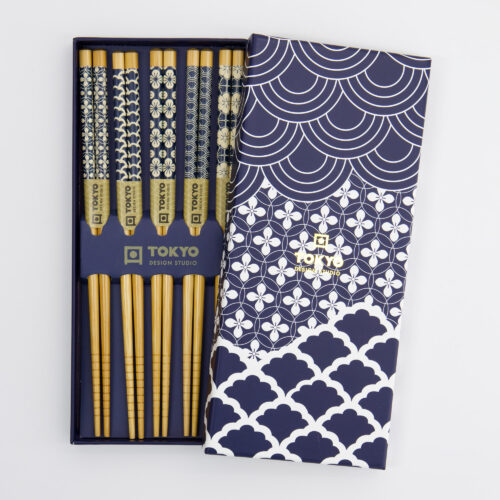 Tokyo Design Studio - Chopstick Giftset - Blue Wave - vijfdelig