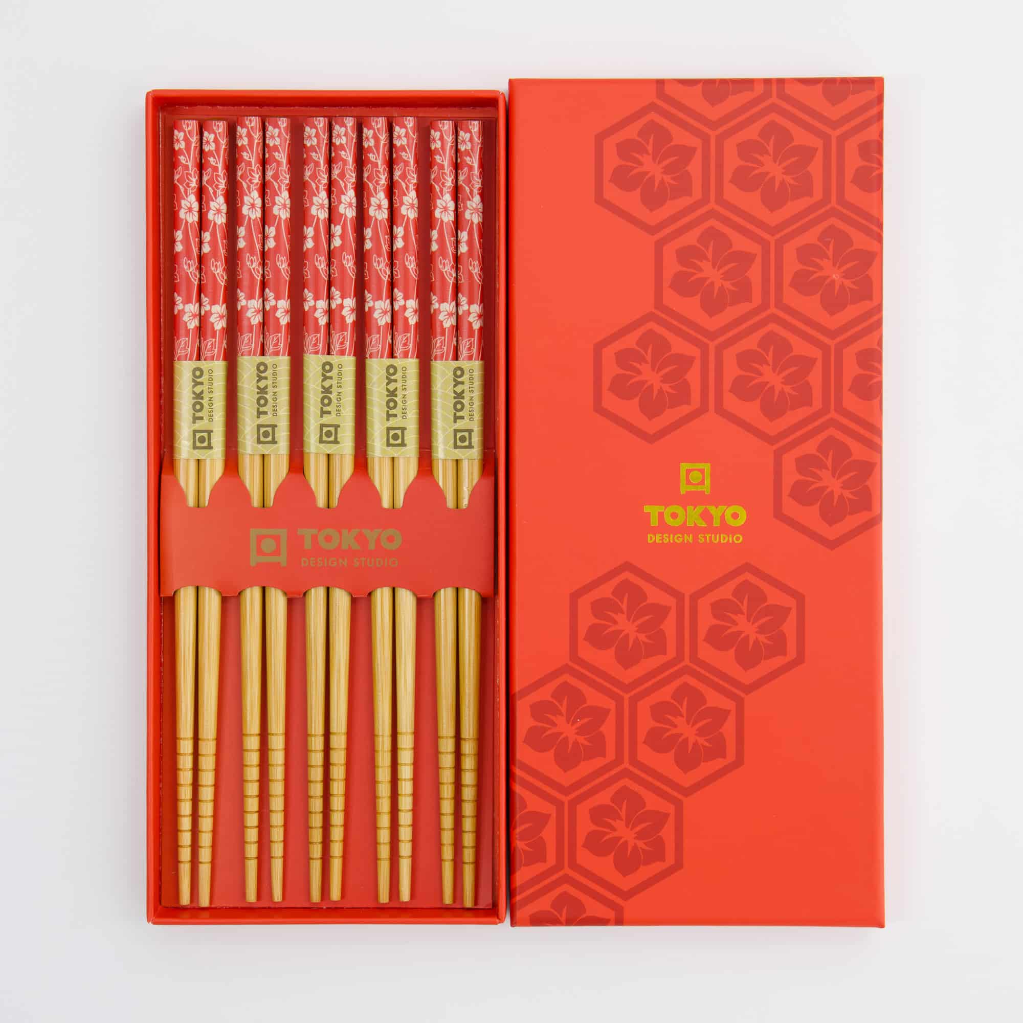 Tokyo Design Studio – Essstäbchen Geschenkset – Fünfteilig – Red Leaf – Bild 2