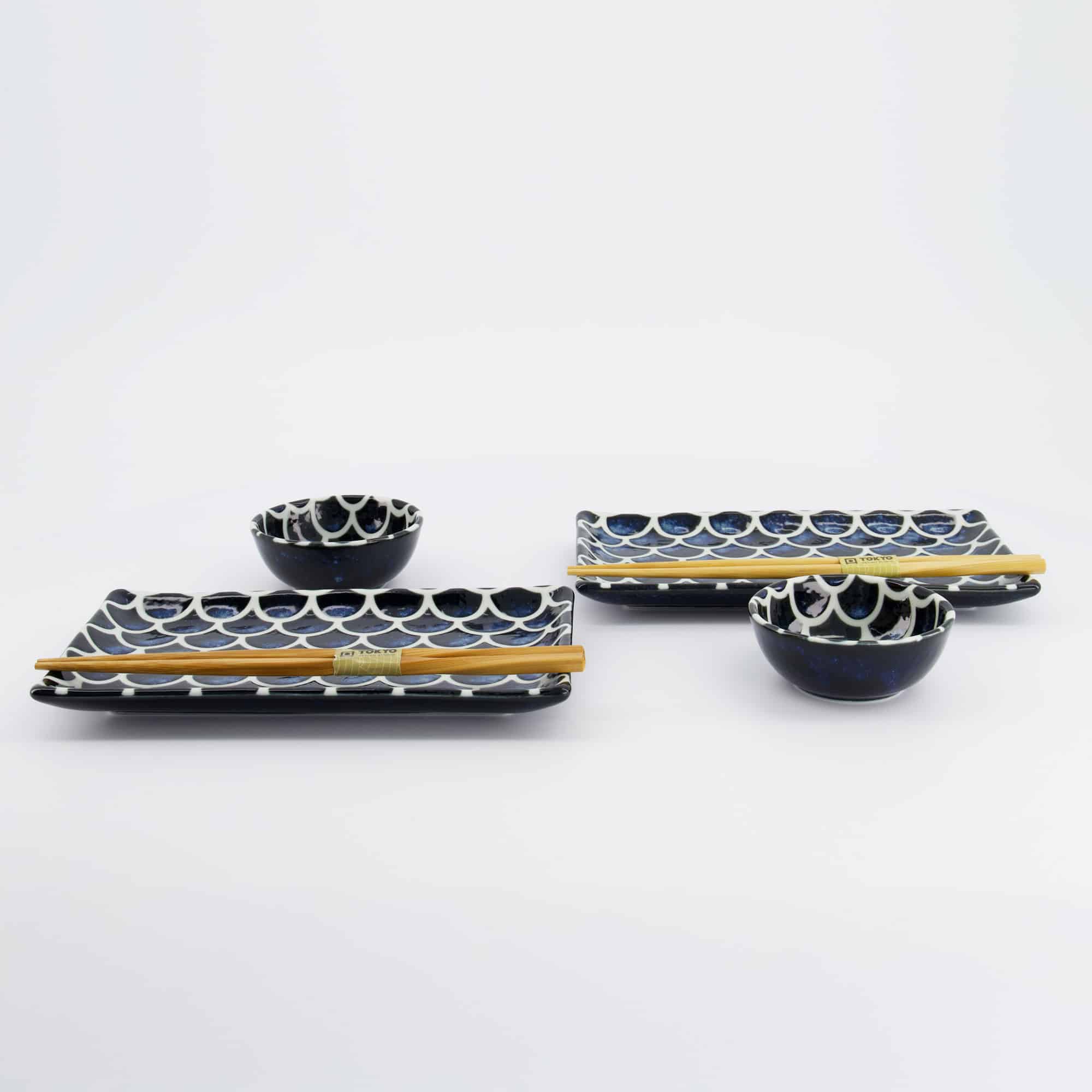 Tokyo Design Studio – Kobaltblau – Meerjungfrau – Sushi Geschenkset – 6-teilig – 22x13x2 cm & 8.5x3.4 cm – Bild 5