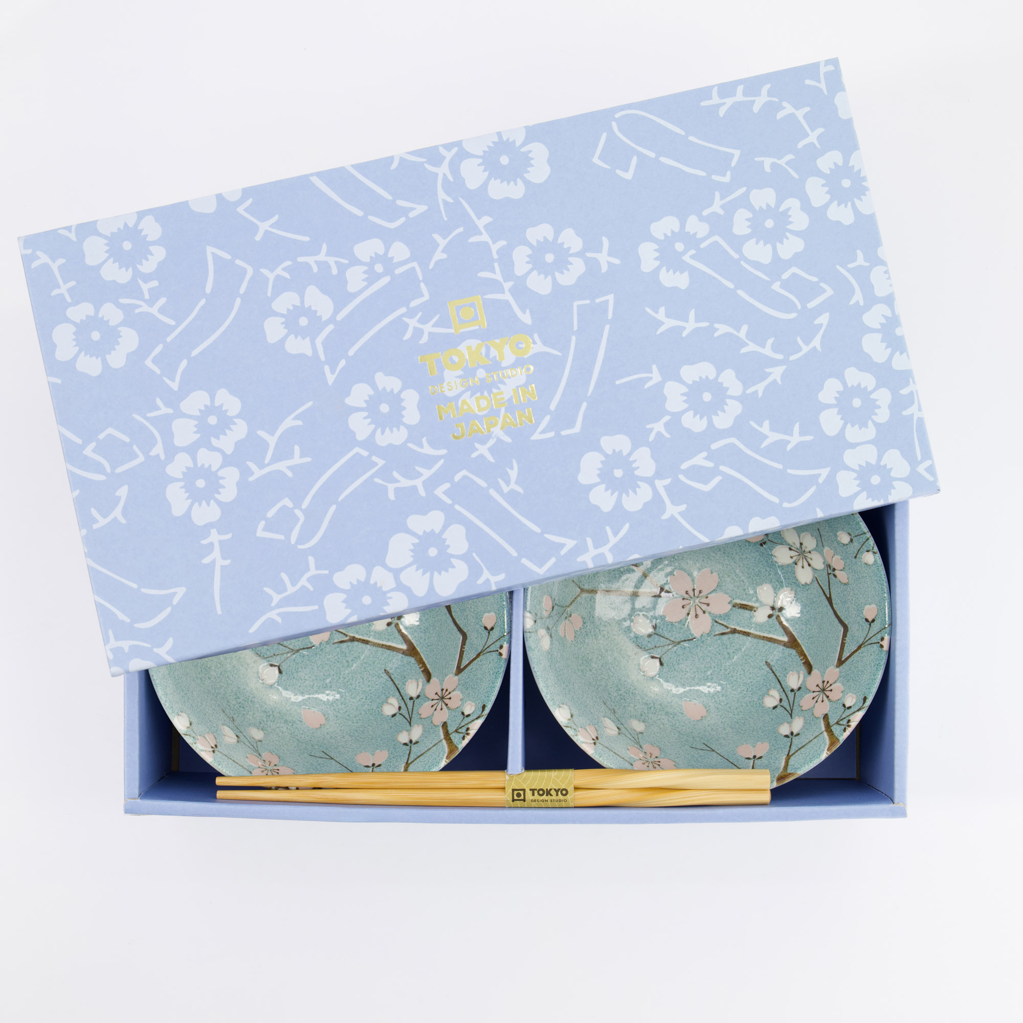 Tokyo Design Studio - Fujisakura - Tayo Schüssel Geschenkset 2 Stück mit Essstäbchen - 15,2x6,7cm - 500ml - Grün – Bild 6