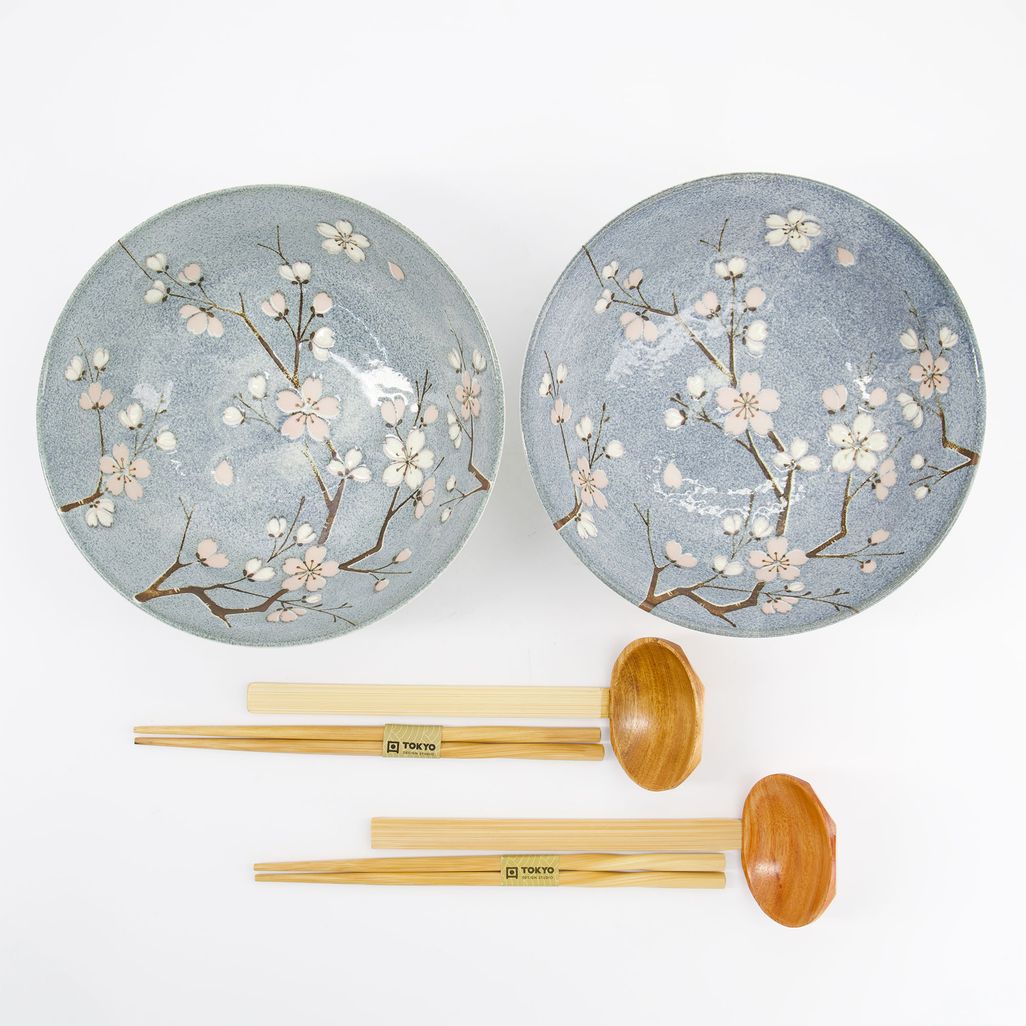 Tokyo Design Studio - Schalen Set - Fujisakura - 6-teiliges Ramen Geschenkset - 21x7,8cm - 1000ml - Grau – Bild 6