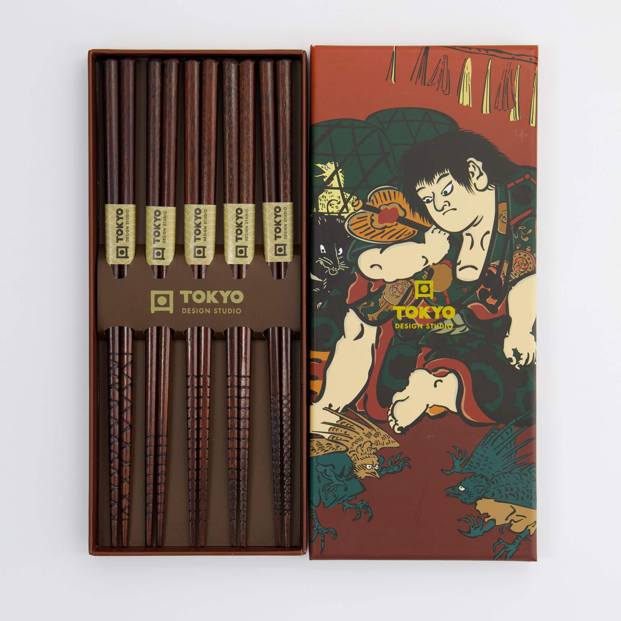 Tokyo Design Studio – Essstäbchen Geschenkset - Fünfteilig - Ukiyoe – Bild 2