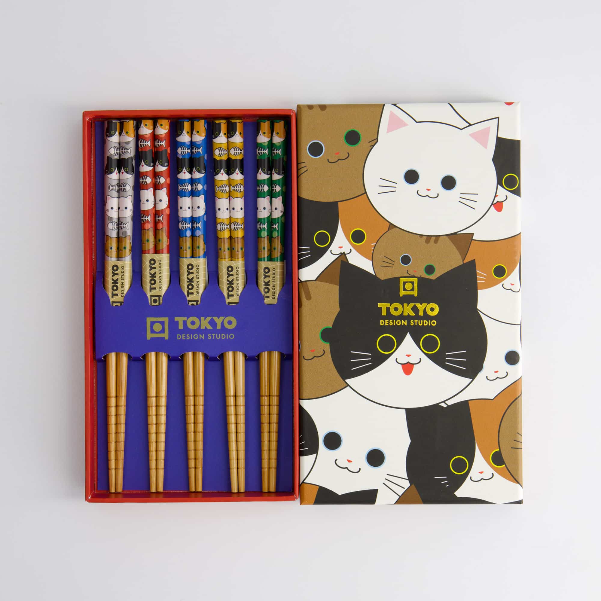 Tokyo Design Studio - Kinder Essstäbchen Geschenkset/5 - Katzen – Bild 2