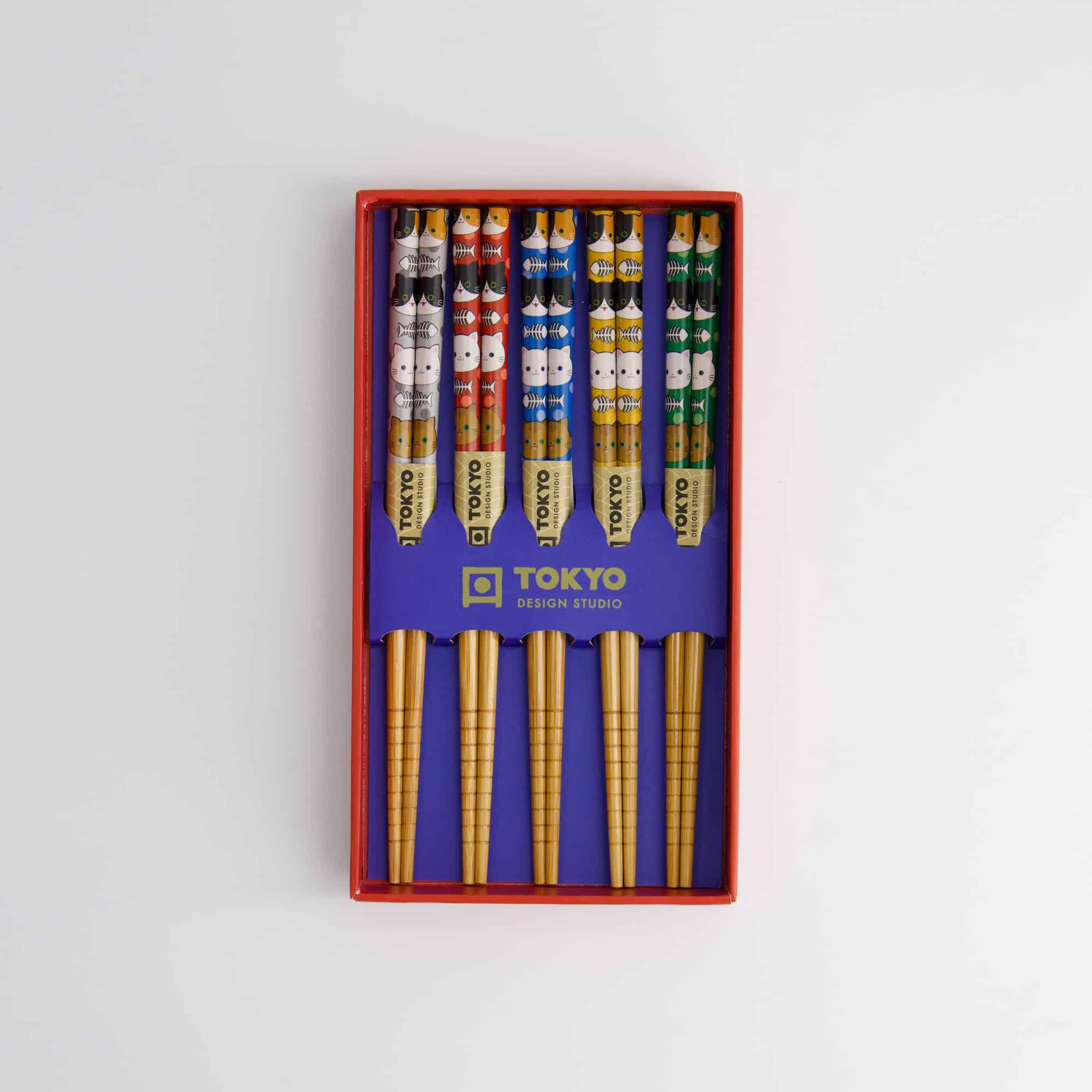 Tokyo Design Studio - Kinder Essstäbchen Geschenkset/5 - Katzen – Bild 3