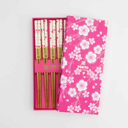 Tokyo Design Studio – Eetstokjes Giftset – Set van vijf – Pink Blossom