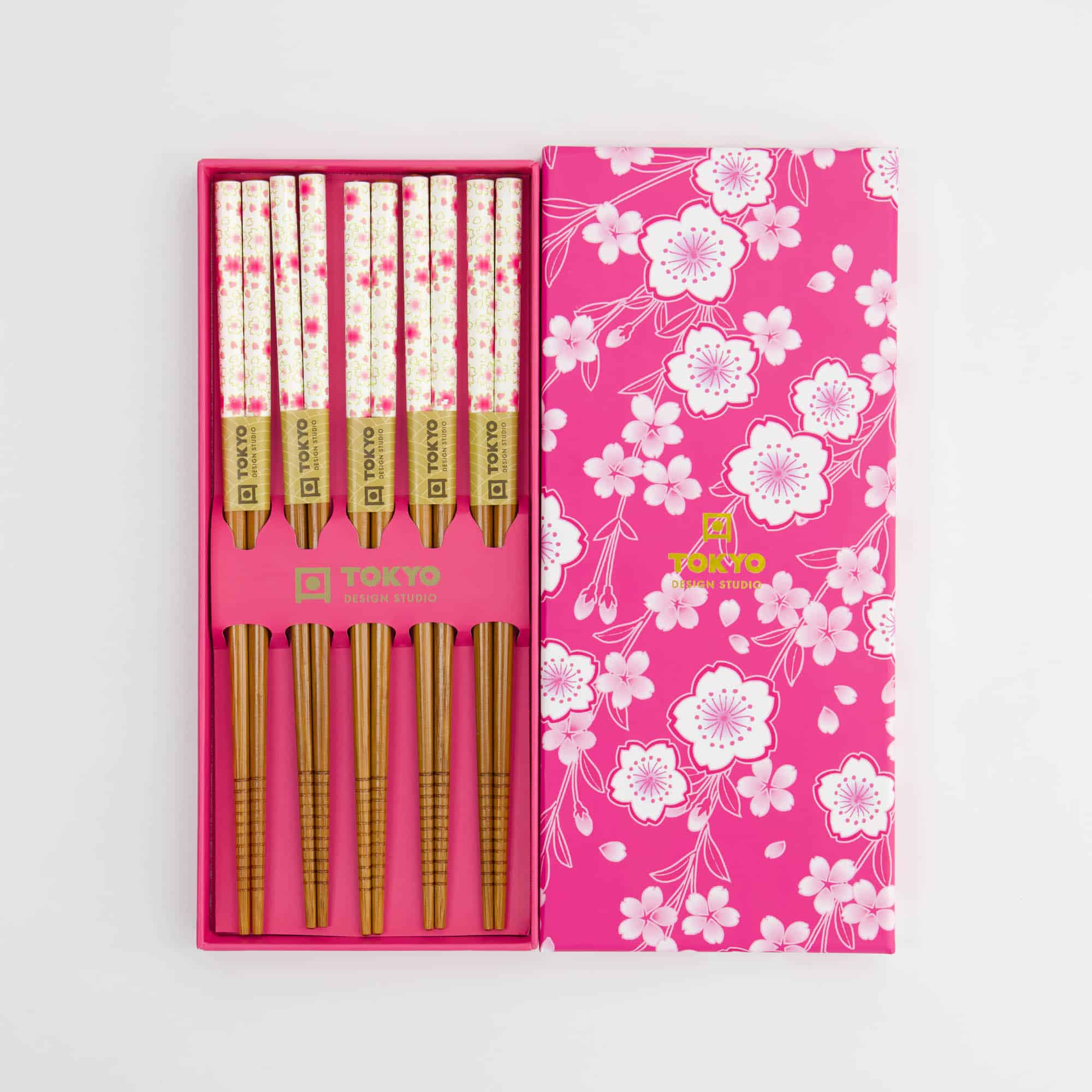 Tokyo Design Studio – Essstäbchen Geschenkset – 5er-Set – Pink Blossom – Bild 2