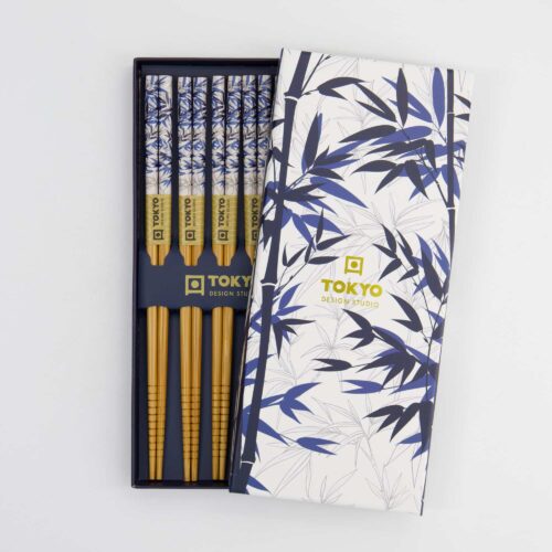Tokyo Design Studio - Chopstick Giftset - Blue Bamboo - vijfdelig