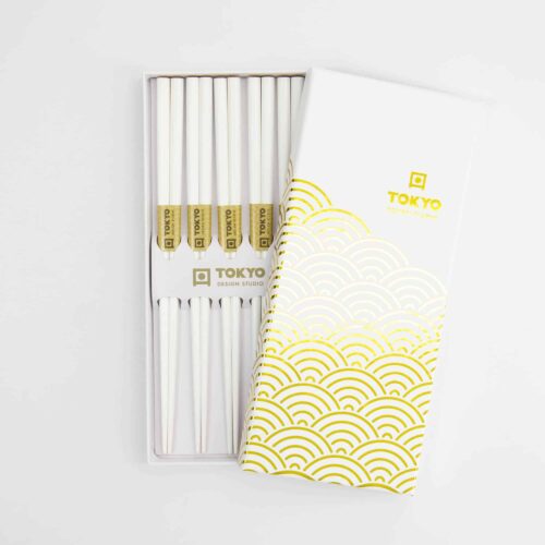 Tokyo Design Studio – Eetstokjes Giftset – Set van vijf – Gold Wave