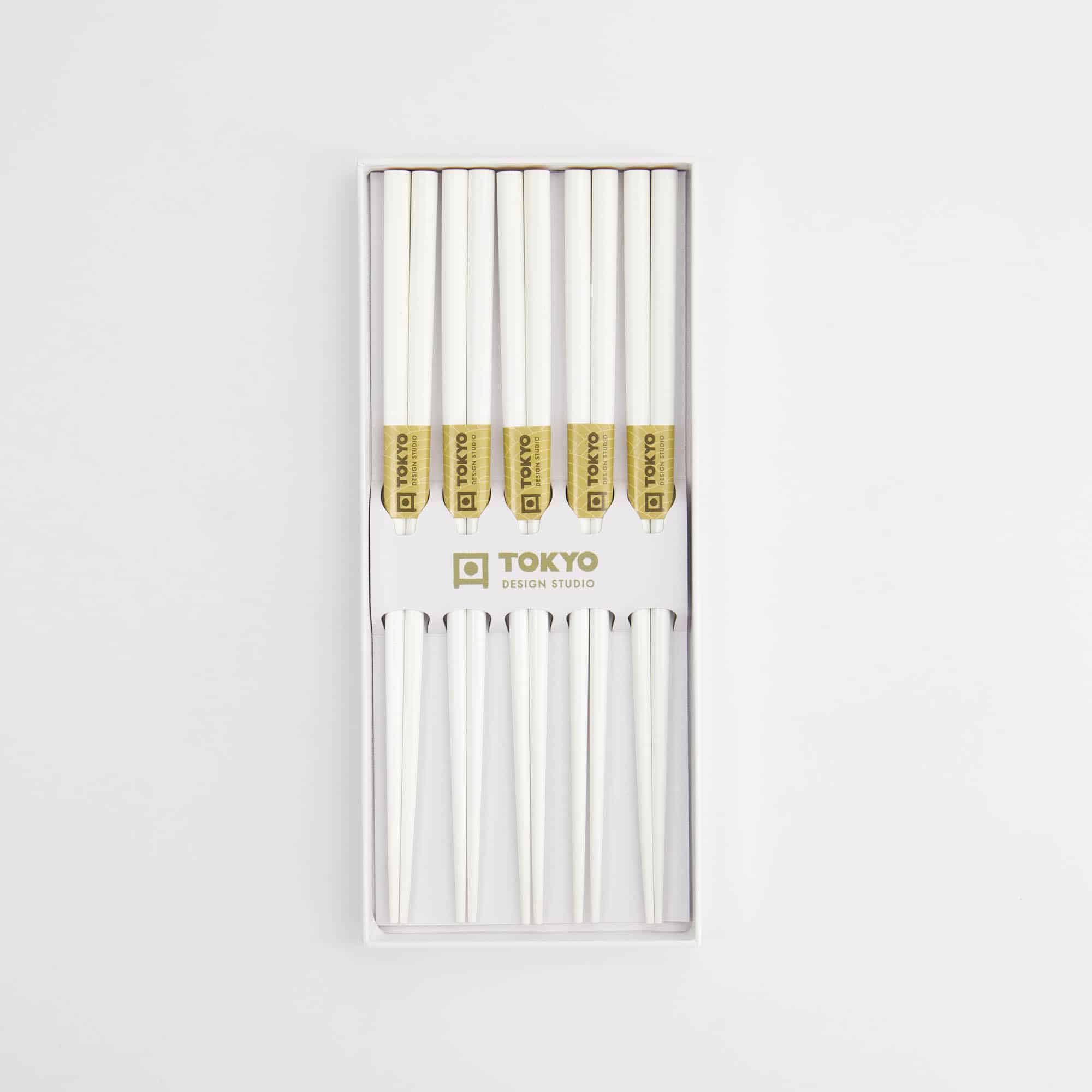 Tokyo Design Studio – Essstäbchen Geschenkset – Fünfteilig – Gold Wave – Bild 4