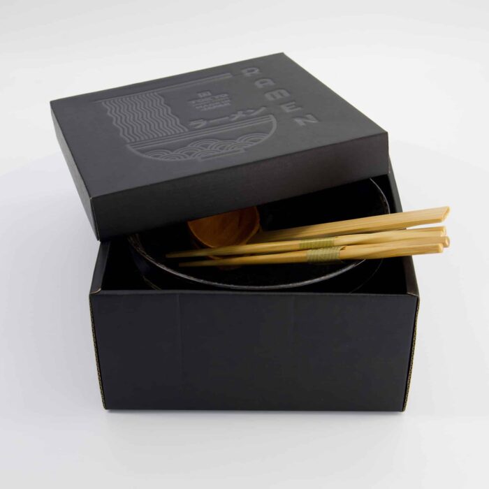 Tokyo Design Studio - Arahake - Ramen Schüssel Geschenkset - 6-teilig - 21,5x9cm - 1300ml - Schwarz – Bild 4