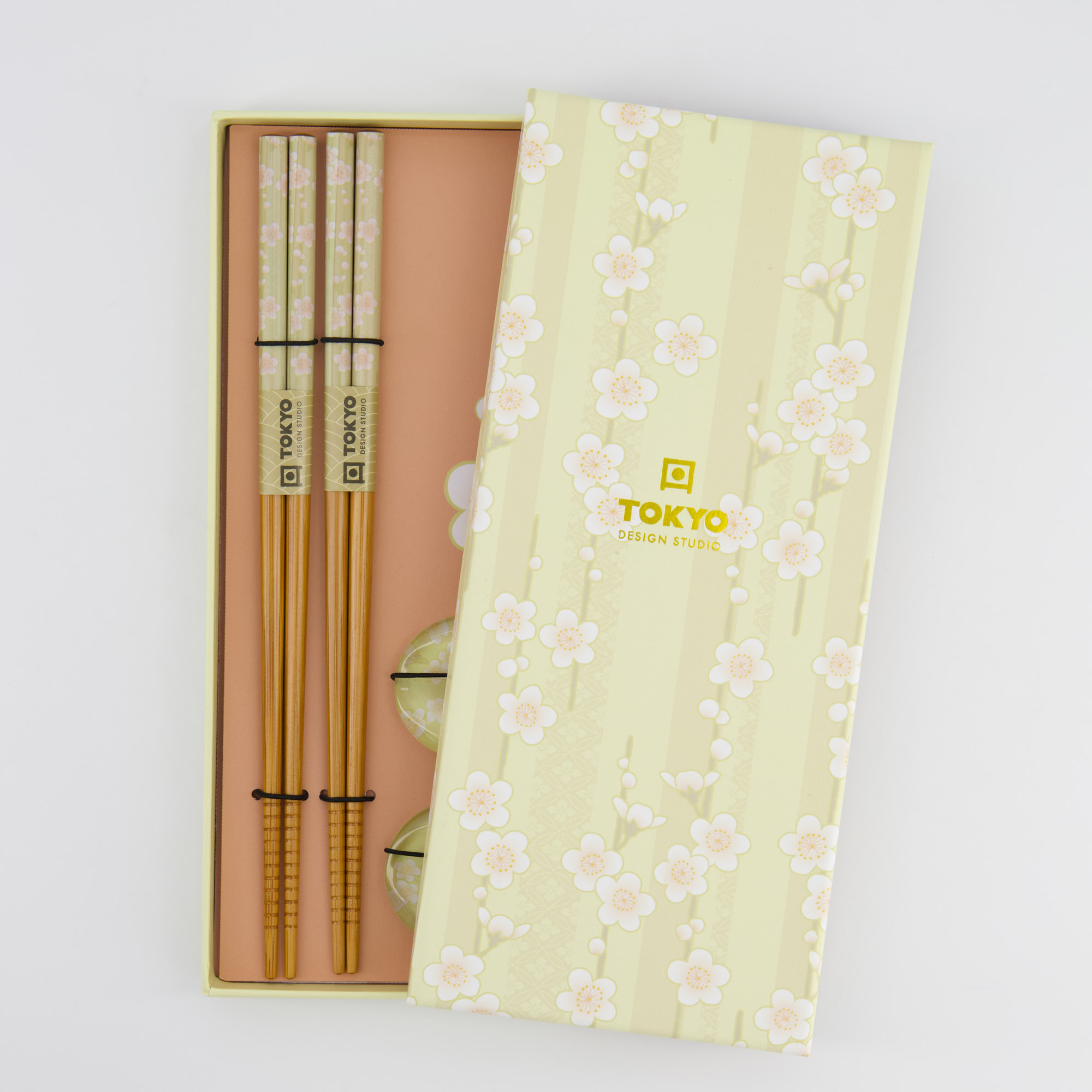 Tokyo Design Studio - Chopstick Giftset - Pink Flower - Vierdelig