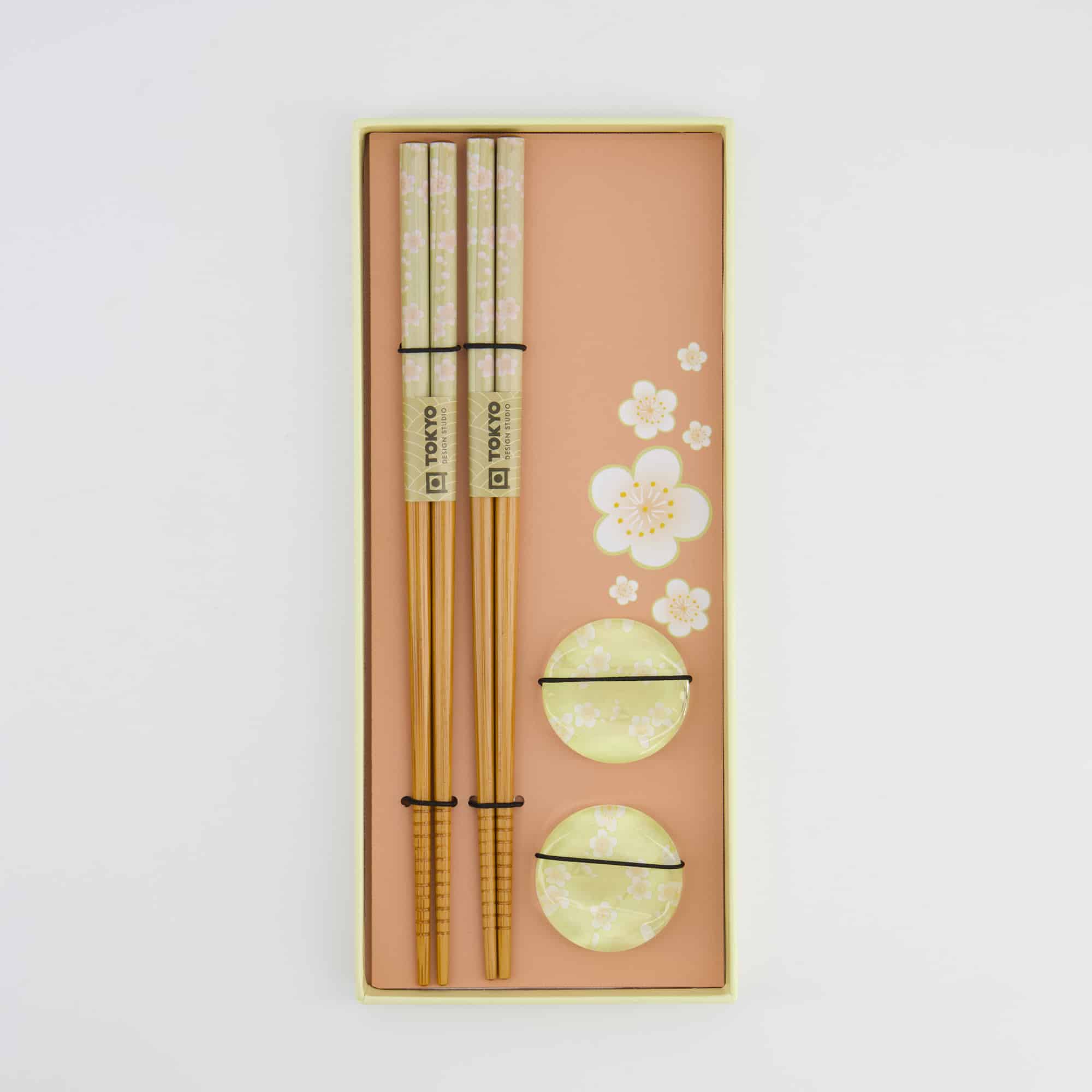 Tokyo Design Studio - Chopstick Geschenkset - Pink Flower - Vierteilig – Bild 2