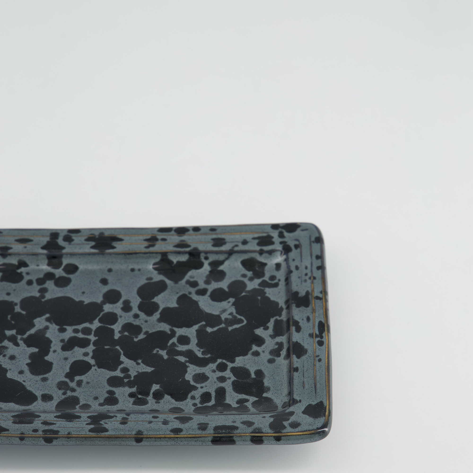 Tokyo Design Studio - Craft Ginsai Rechteckiger Teller - 29.8x12.4cm - Schwarz – Bild 2