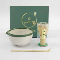Tokyo Design Studio - Matcha Geschenkset - Wit Oribe - 13x7.2cm - 3 Stuks