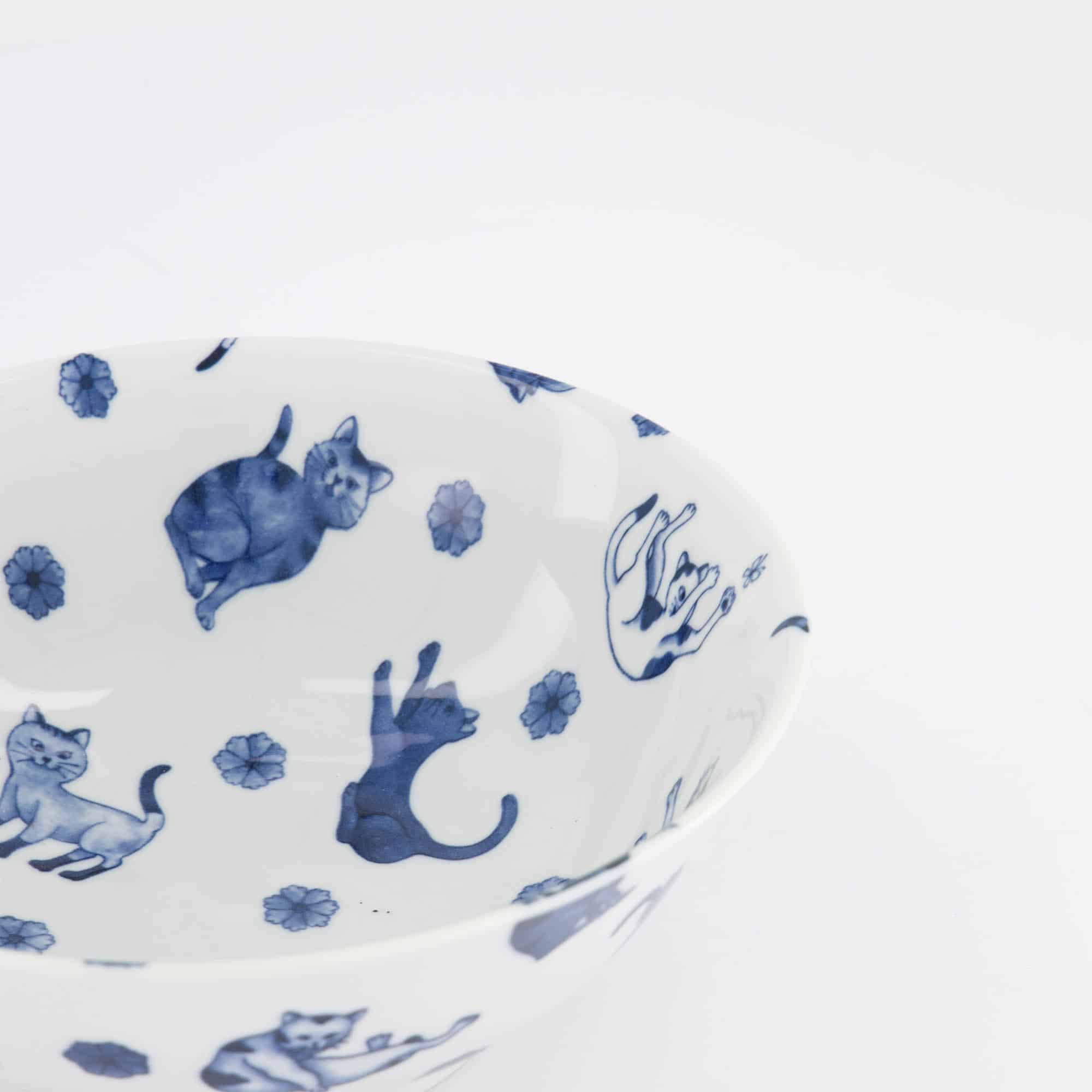 Tokyo Design Studio - Kawaii - Hananeko - Katze - Ramen - Schale – 19.8 x 7.5 cm – Blau – Bild 3