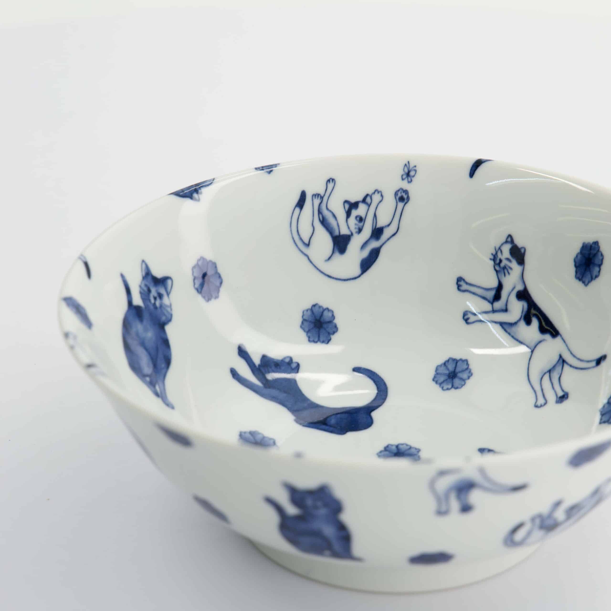 Tokyo Design Studio - Kawaii - Hananeko - Katze - Ramen - Schale – 19.8 x 7.5 cm – Blau – Bild 5