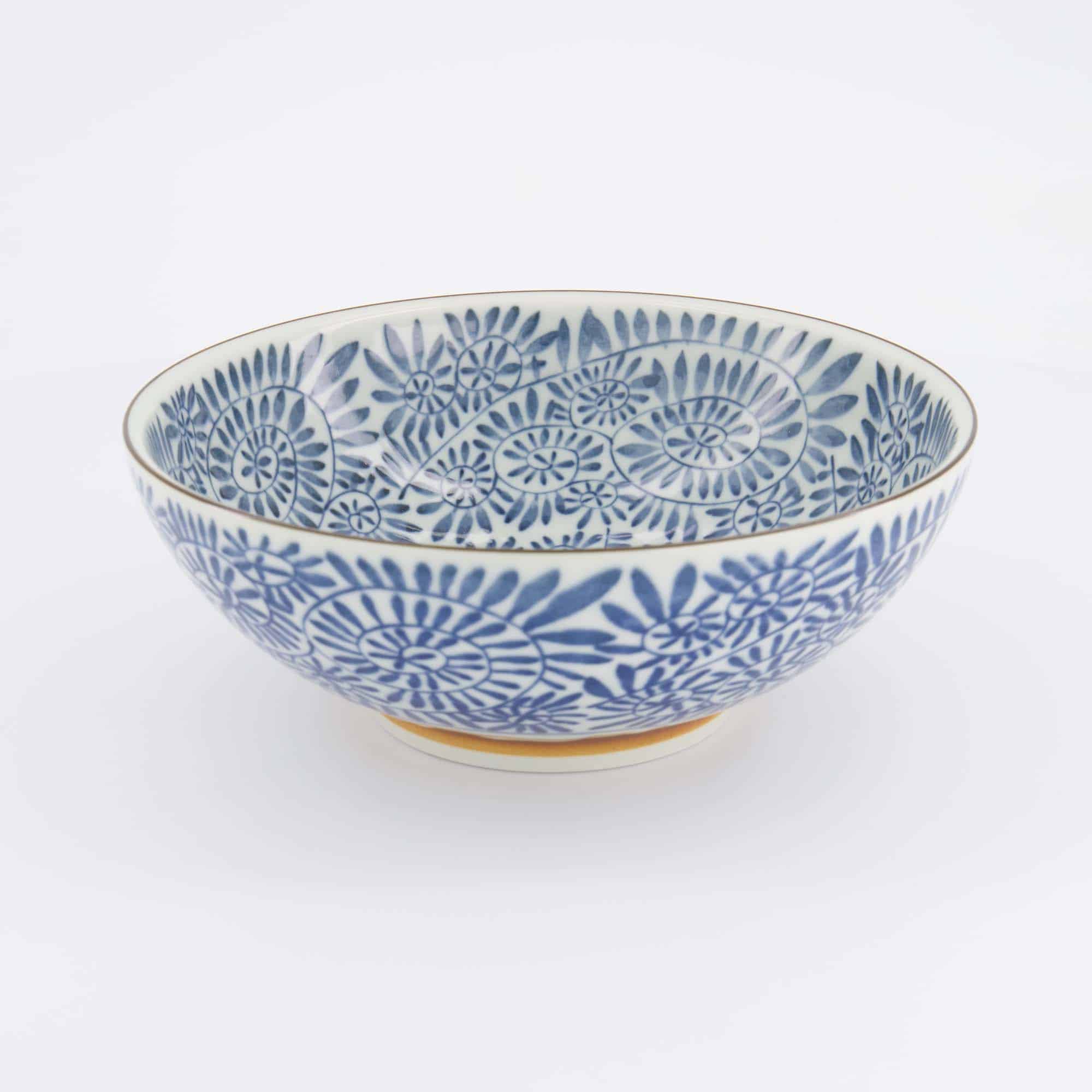 Tokyo Design Studio - Yamahida - Blue - Ramen - Schale - Aizome - Tako - Karakusa – 21.3 x 8.2 cm – 1450 ml